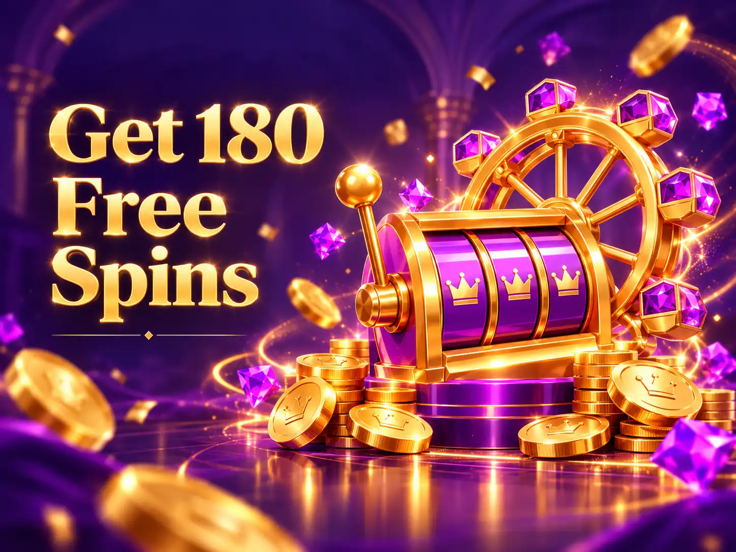 Slot machine with 180 free spins