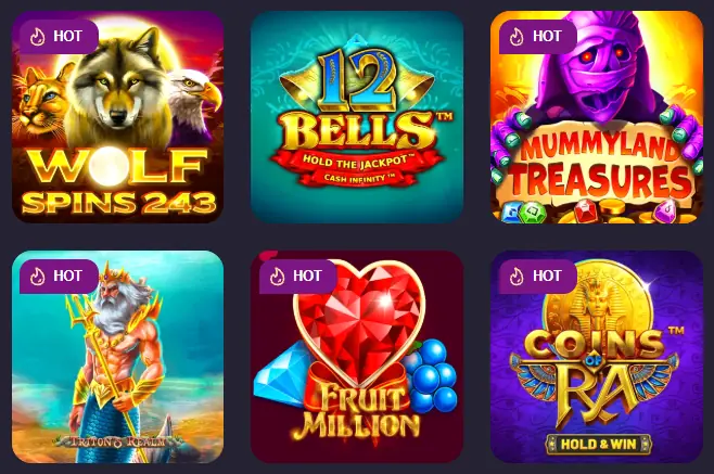 Spinchester Casino lobby with 2,500 games from 39 providers